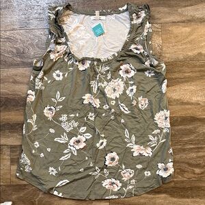 NWT Maurice’s Green Ruffle Trim Sleeveless Top